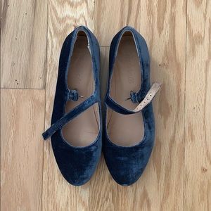 Blue velvet Madewell shoes